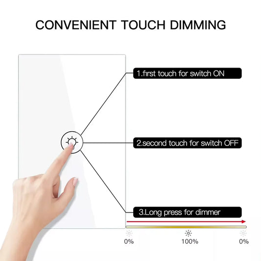 Smart Life Tuya WIFI 1CH Dimmer Light Switch | Live & Neutral Wire | White