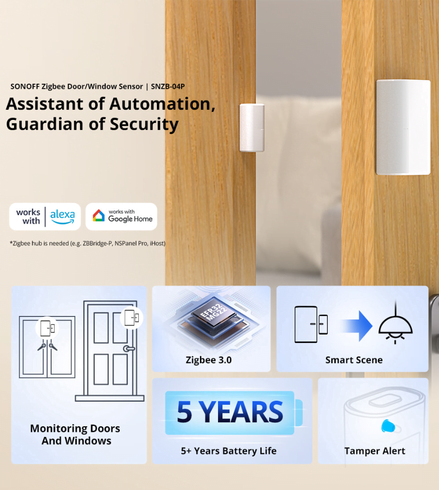 SONOFF Zigbee Door Window Sensor SNZB-04P (Battery included)