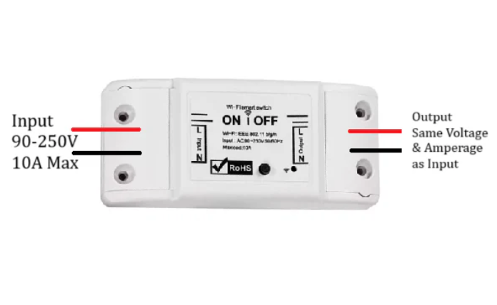 Smart Life Tuya WIFI 1CH 10A 2200W 2.2KW Switch w/ Power Monitor
