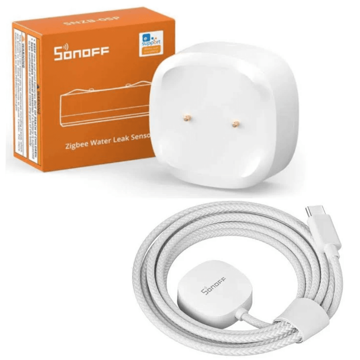SONOFF Zigbee Water Leak Sensor SNZB-05P & Detection Cable