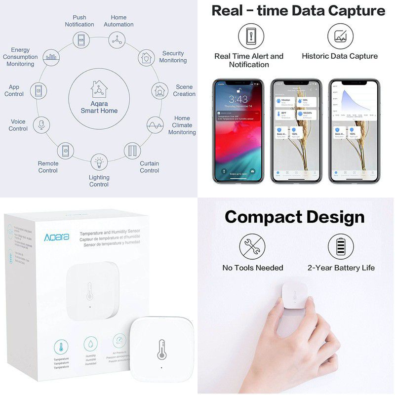 Aqara Temperature & Humidity Sensor - Home Automation (REQUIRES AQARA HUB)