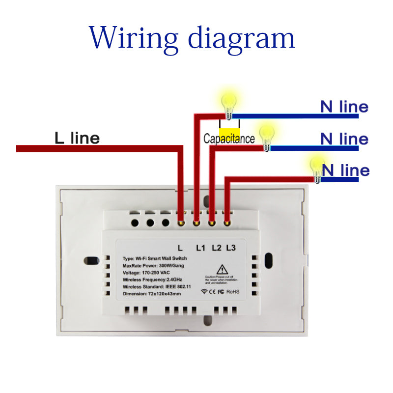 Smart Touch Switch Universal ZigBee Wall Touch Smart Light Switch (Works with or without Neutral wire)
