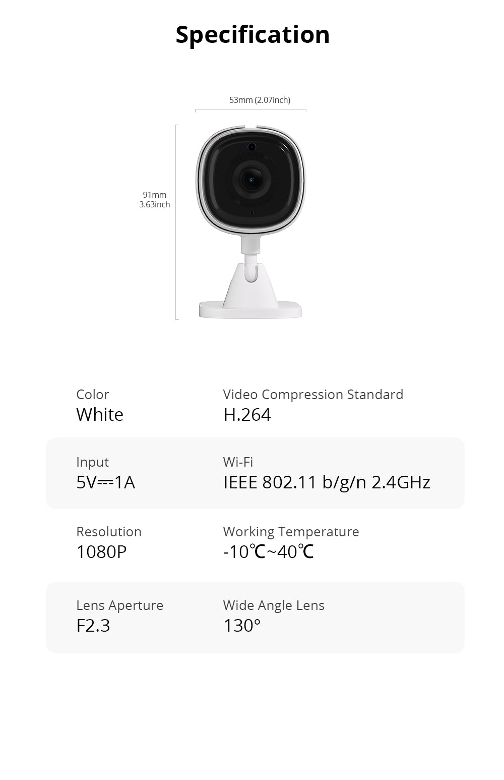 SONOFF CAM Slim Wi-Fi Smart Security Camera