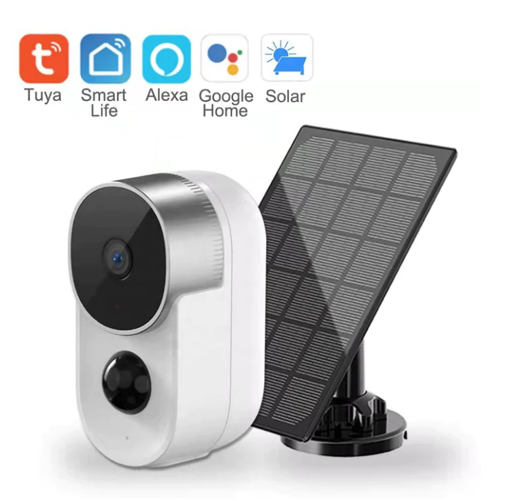 WIFI CONTROL SMART LIFE TUYA WATERPROOF 2.0MP BATTERY CAMERA WITH SOLAR PANEL