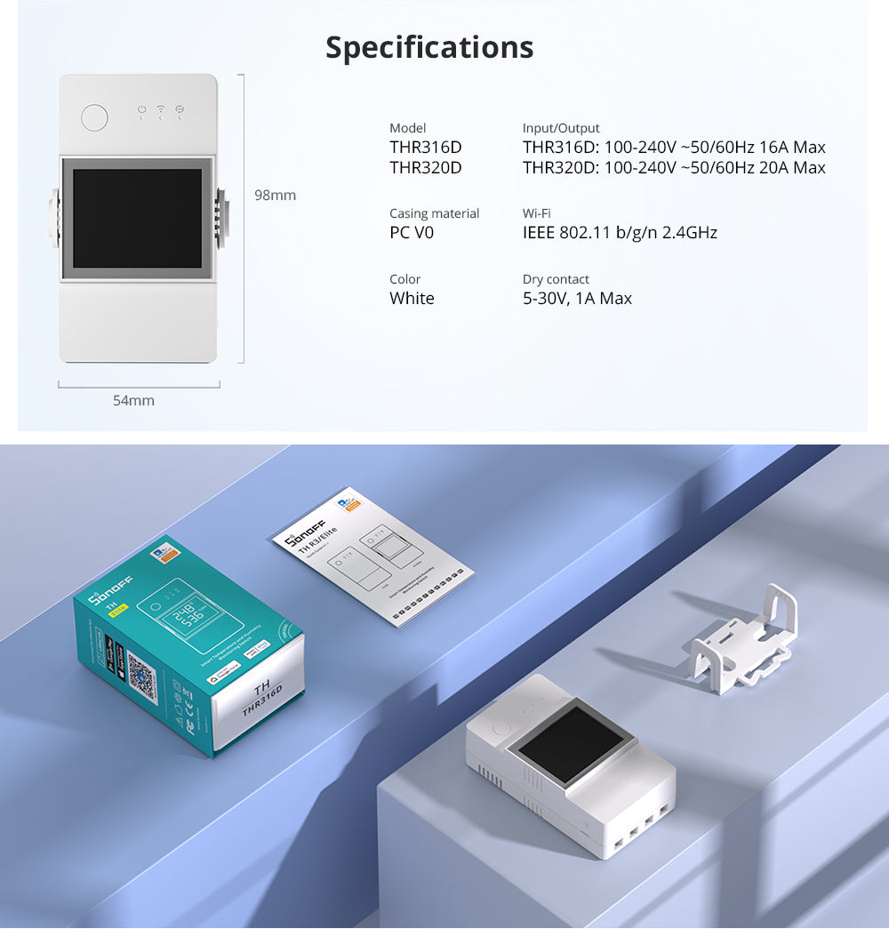 Sonoff TH20 Elite (Sensor sold separately)