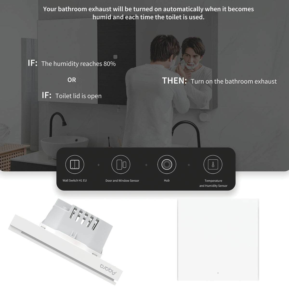 Aqara Smart Wall Switch H1 Double Switch (No Neutral) - REQUIRES AQARA HUB