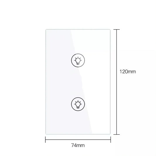 Smart Life Tuya WIFI 2CH Dimmer Light Switch | Live & Neutral Wire | White