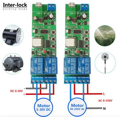 WiFi Inching Relay Momentary/Self-Locking/Interlock Switch Module (ST-DC2)