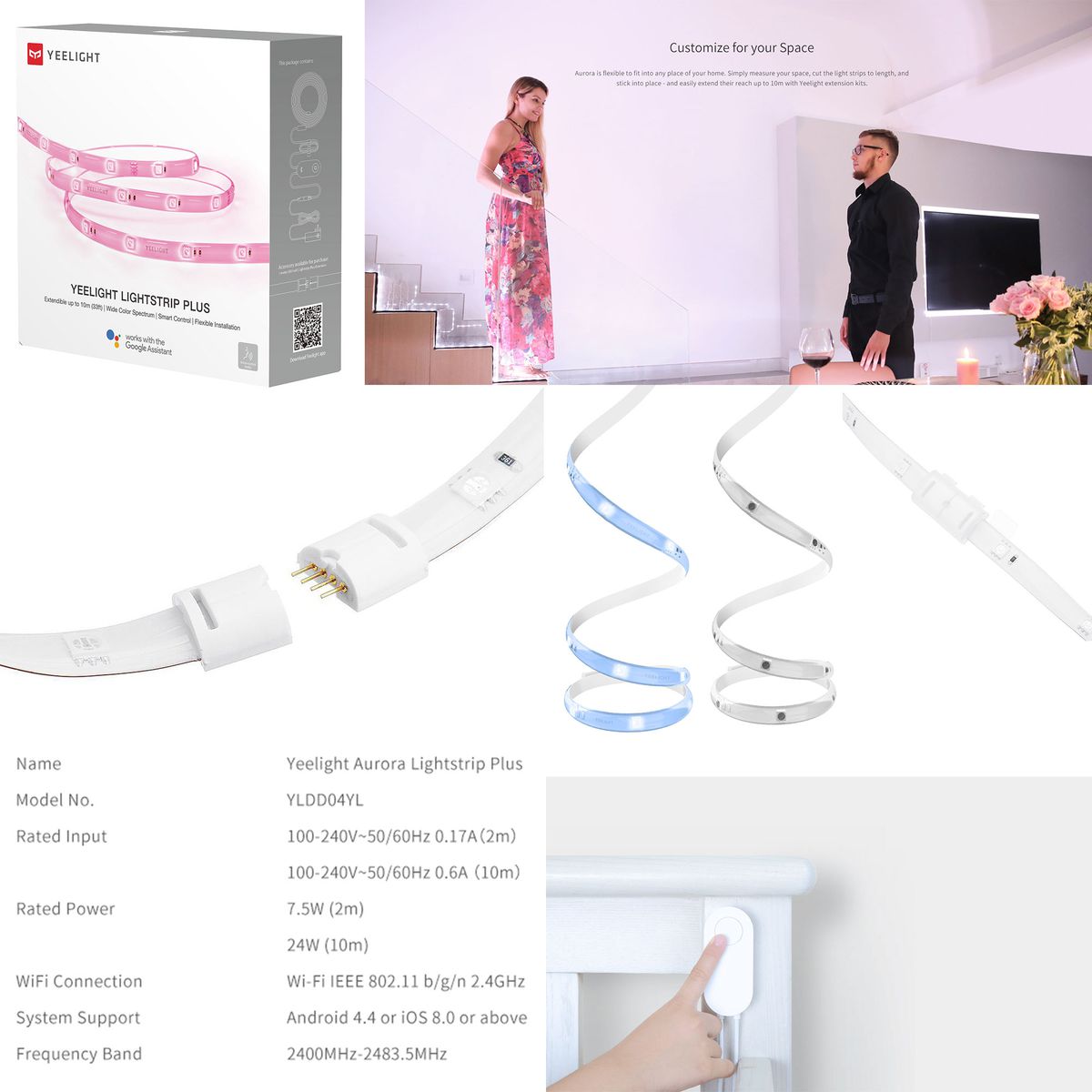 Yeelight LED Lightstrip 1S (EU Plug) - Smart 2m Long Expandable